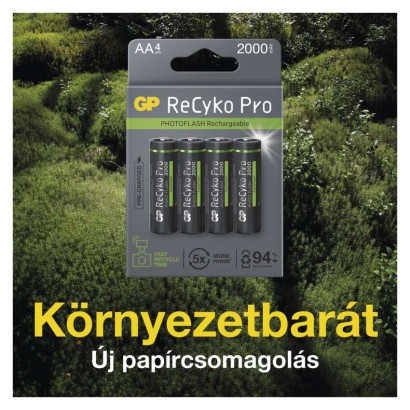 GP ReCyko Pro Photo Flash NiMH Akkumulátor HR6 (AA) 2000mAh 4db