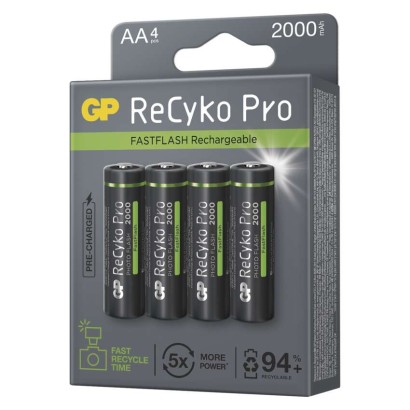 GP ReCyko Pro Photo Flash NiMH Akkumulátor HR6 (AA) 2000mAh 4db