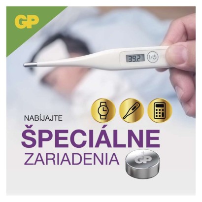 Alkalická gombíková batéria GP LR44 (A76F), 2 ks