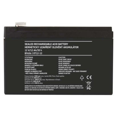 Bezúdržbový olověný akumulátor 12 V/12 Ah, faston 6,3 mm