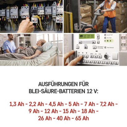 Wartungsfreier Blei-Akku 12 V/7,2 Ah, faston 6,3 mm
