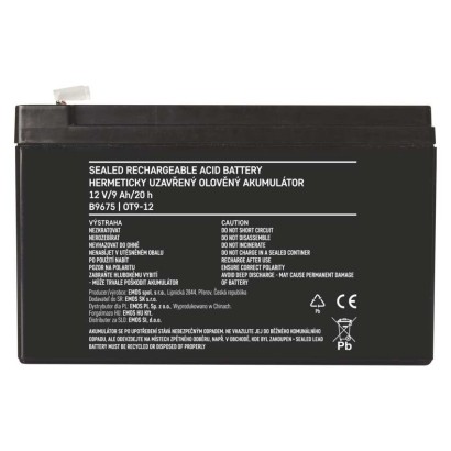 Wartungsfreier Blei-Akku 12 V/9 Ah, faston 6,3 mm