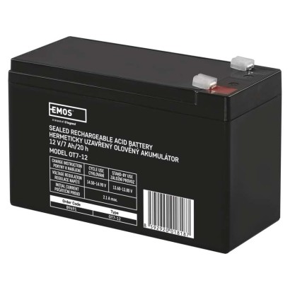 Bezúdržbový olověný akumulátor 12 V/7 Ah, faston 4,7 mm