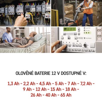 Bezúdržbový trakční olověný aku. 12 V/15 Ah, faston 6,3 mm
