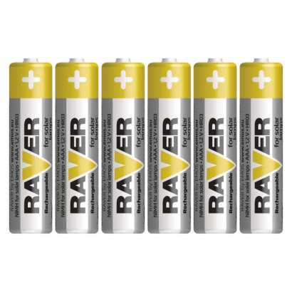 Nabíjacia batéria RAVER SOLAR 400 mAh HR03 (AAA), 6 ks