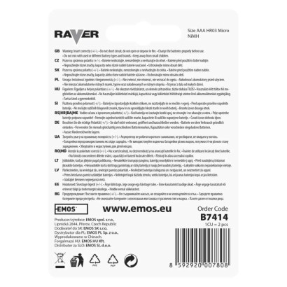 Nabíjacia batéria RAVER SOLAR 400 mAh HR03 (AAA), 6 ks