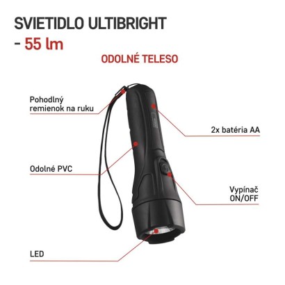 LED ručné svietidlo P3210, 55 lm, 2× AA