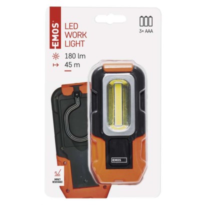 Ročna LED delovna svetilka 3W COB LED, 180 lm, 3x AAA