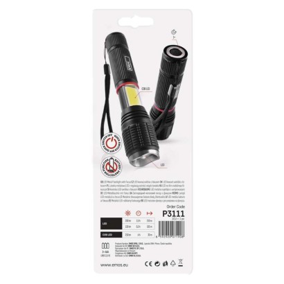 COB LED + LED rankinis žibintuvėlis P3111, 230 lm, 3x AAA, FOCUS