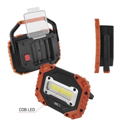 Ročna LED delovna svetilka COB LED, 700 lm, 4× AA