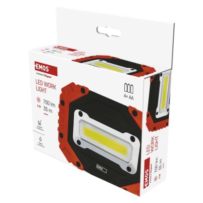 Ročna LED delovna svetilka COB LED, 700 lm, 4× AA