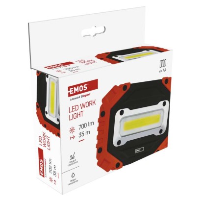 Ročna LED delovna svetilka COB LED, 700 lm, 4× AA