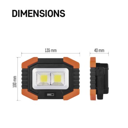 Ročna LED delovna svetilka COB LED, 350 lm, 3×AA