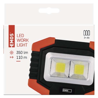 Ročna LED delovna svetilka COB LED, 350 lm, 3×AA