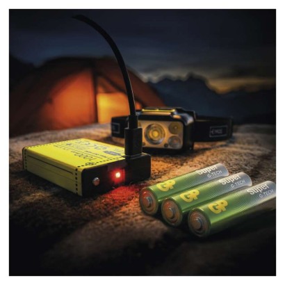 LED nabíjecí čelovka P3546, 550 lm, 110 m, Li-Pol 1000 mAh / 3× AAA