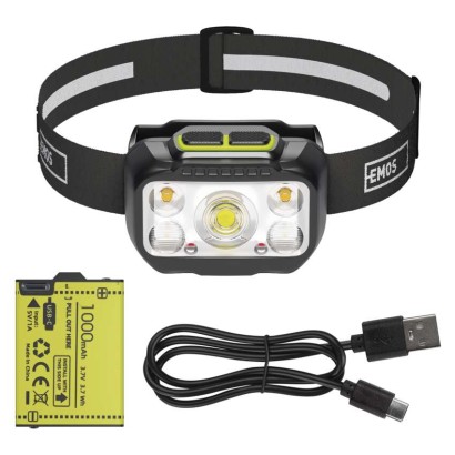 LED nabíjecí čelovka P3546, 550 lm, 110 m, Li-Pol 1000 mAh / 3× AAA