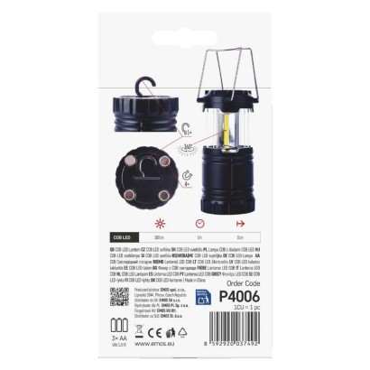 COB LED Campinglampe P4006, 300 lm, 3x AA