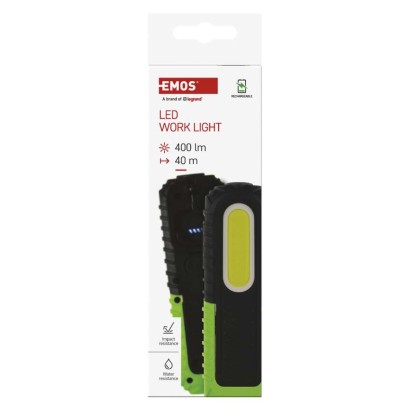 COB LED + LED įkraunamas darbo žibintas P4531, 400 lm, 2000 mAh
