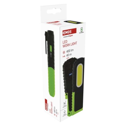COB LED + LED įkraunamas darbo žibintas P4531, 400 lm, 2000 mAh