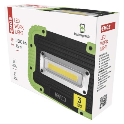COB LED nabíjací pracovný reflektor P4533, 1000 lm, 4400 mAh