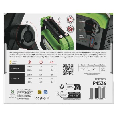 COB LED nabíjací pracovný reflektor P4536, 2000 lm, 8000 mA