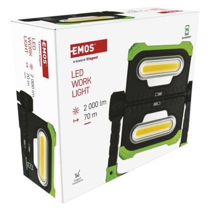 COB LED nabíjací pracovný reflektor P4536, 2000 lm, 8000 mA