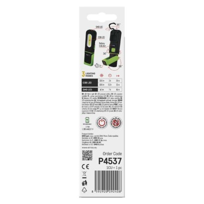 COB LED + SMD LED nabíj. svietidlo P4537, 330 lm, 1200 mAh
