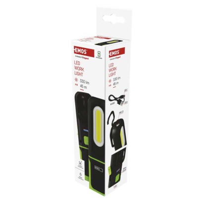 COB LED + SMD LED nabíj. svietidlo P4537, 330 lm, 1200 mAh