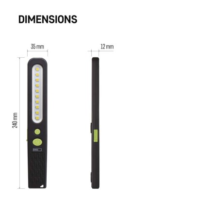 SMD LED + LED įkraunamas darbo žibintas P4538, 700 lm, 1200 mAh
