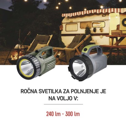 Polnilna LED delovna svetilka 300 lm LED