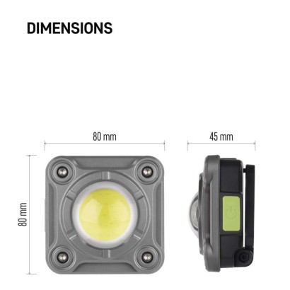 Polnilna LED delovna svetilka COB, 1200 lm, 2000 mAh