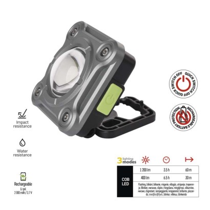 Polnilna LED delovna svetilka COB, 1200 lm, 2000 mAh