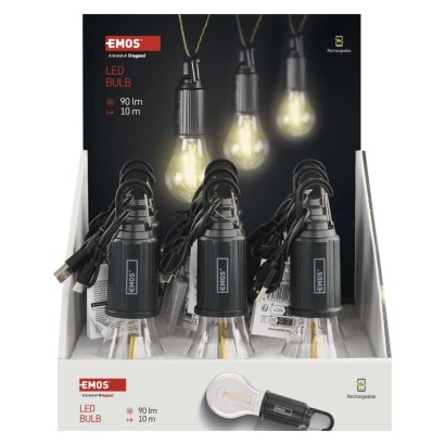 LED izzó USB tápegységgel 9db, box