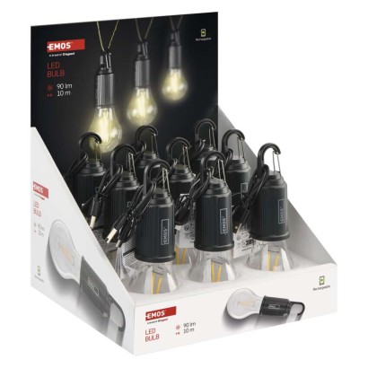 LED izzó USB tápegységgel 9db, box