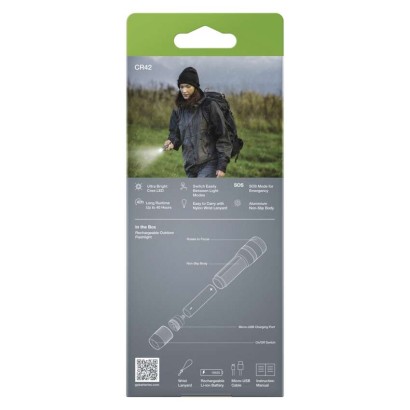 CREE LED nabíj. svietidlo GP CR42, 1000 lm, 2600 mAh, fokus + Li-ion 18650