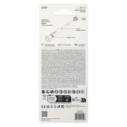 GP ročna LED svetilka C107, 70 lm, 2× AA