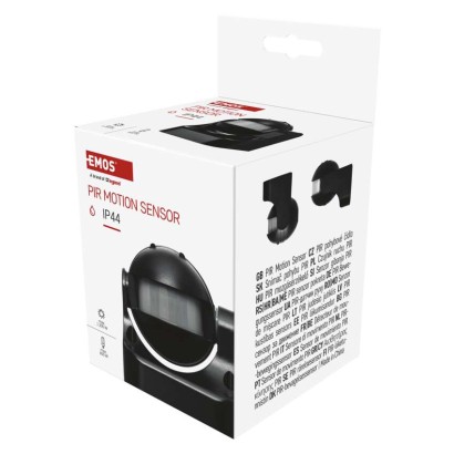 Bewegungsmelder (PIR-Sensor) IP44 1200W Schwarz