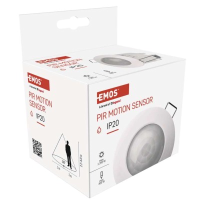 PIR kustību sensors, IP20, 1200 W, balts