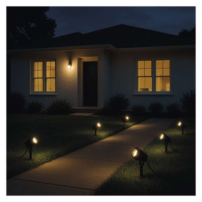 GoSmart LED-Außenstrahler, Starter-Set, 4-teilig, 7 W, RGBIC dimmbar, WiFi