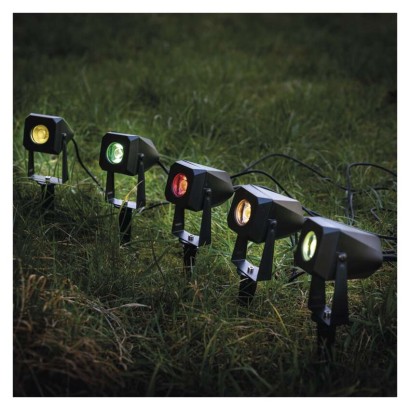 GoSmart LED-Außenstrahler, Starter-Set, 4-teilig, 7 W, RGBIC dimmbar, WiFi