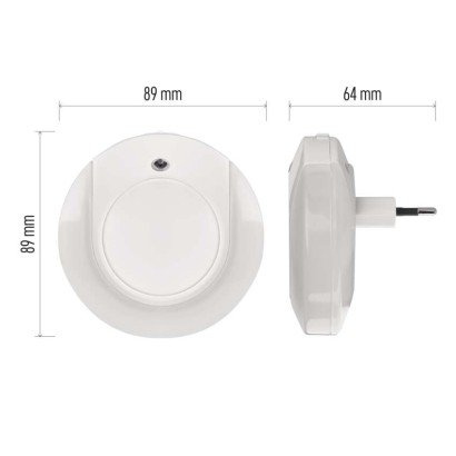 Lampka nocna LED do gniazdka 230V z czujnikiem