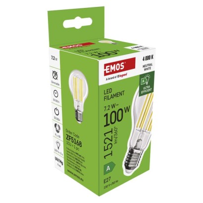 LED Lampe Filament A60 A CLASS / E27 / 7,2 W (100 W) / 1521 lm / Neutralweiß