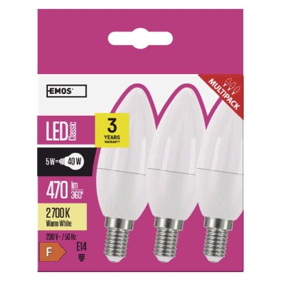 LED Lampe Classic Candle / E14 / 5 W (40 W) / 470 lm / Warmweiß