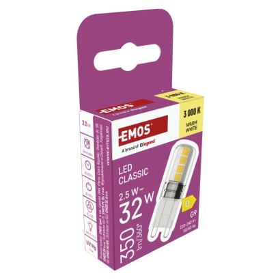 LED žárovka Classic JC / G9 / 2,5 W (32 W) / 350 lm / teplá bílá 