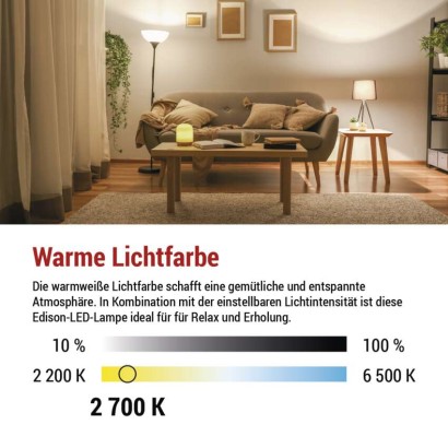 LED Lampe Filament A60 / E27 / 7,5 W (75 W) / 1 055 lm / Warmweiß / dimmbar