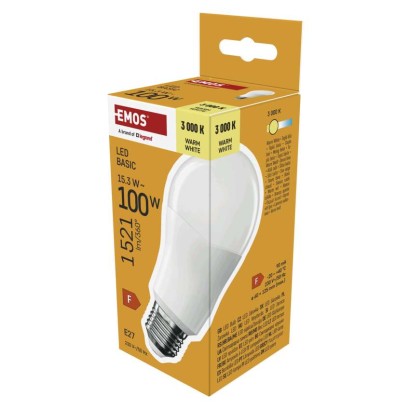 LED žárovka Basic A60 / E27 / 15,3W (100 W) / 1521 lm / teplá bílá