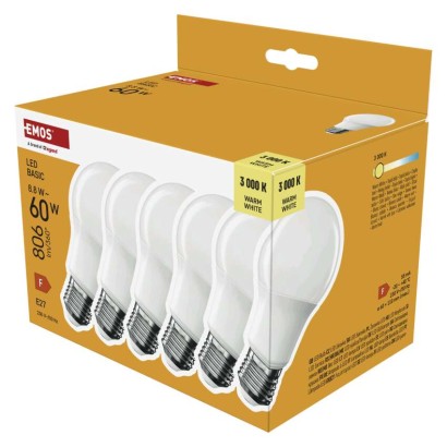 LED Lampe Basic A60 / E27 / 8,8 W (60 W) / 806 lm / Warmweiß