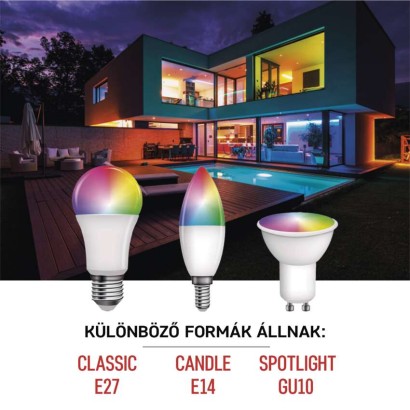 LED izzó GoSmart A60 / E27 / 9 W (60 W) / 806 lm / RGB / dimmelhető / Zigbee