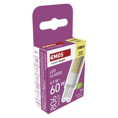 LED žárovka Classic JC / G9 / 4,9 W (60 W) / 806 lm / teplá bílá