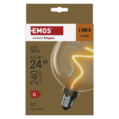 LED Lampe DECO CG125A / E27 / 4,5 W (24 W) / 240 lm / flame